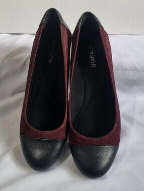 Easy Spirit Black And Burgundy Gracey Pumps Heels Women Size 7M